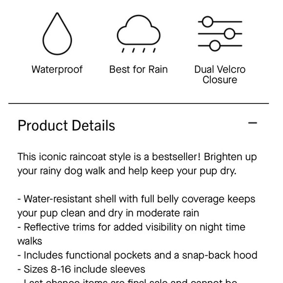 NWT Canada Pooch Torrential Tracker Raincoat for Dogs - Black - Picture 2 of 10